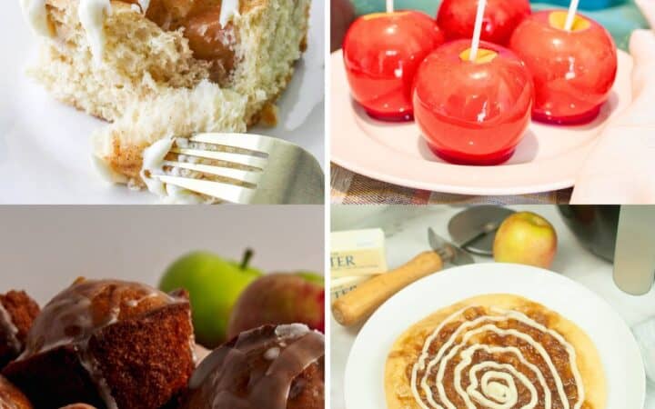 27 Delicious Desserts Made with Apples, including vegan, no added sugar, air fryer, cakes, cookies, and apple crisp recipes.