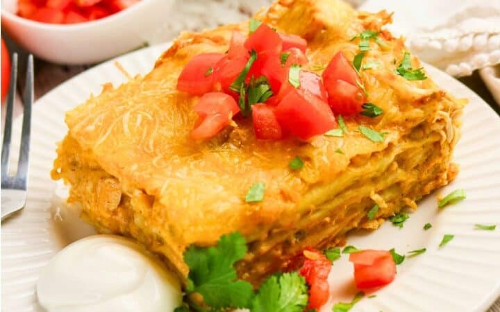 Easy Chicken Enchilada Lasagna (Cheesy & Family-Friendly)