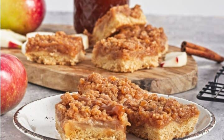 Easy Caramel Apple Tart with Streusel Topping (Dairy-Free)